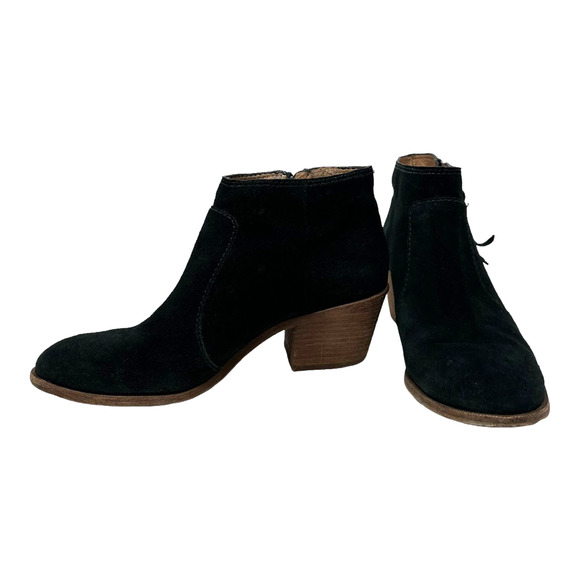 Madewell black suede block heel ankle boots size 10 - Picture 1 of 13